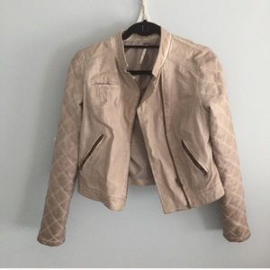 Free People pink vegan leather jacket